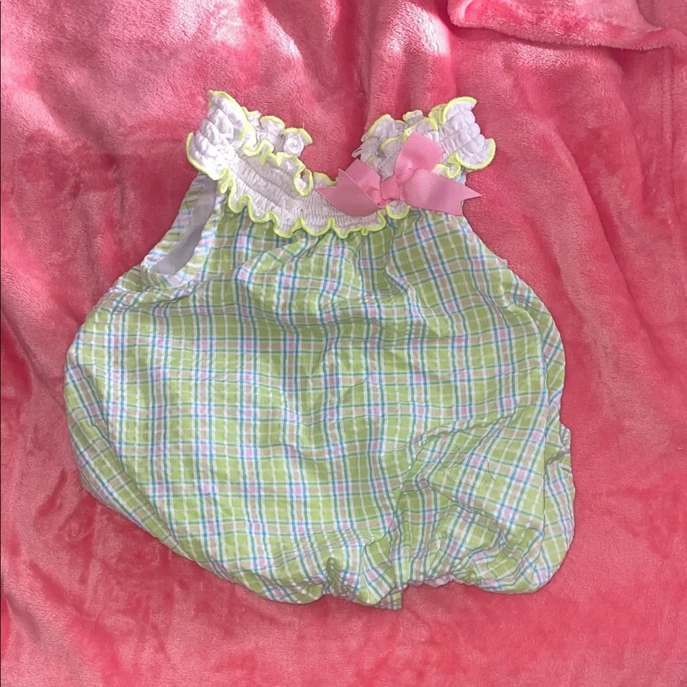 Plaid Ruffled Kids Romper